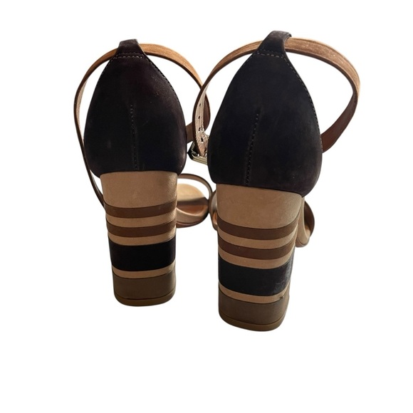 Vicenza Brown Leather Ankle Strap Sandals Block Heel Made in Brazil Size 36 - Picture 4 of 8